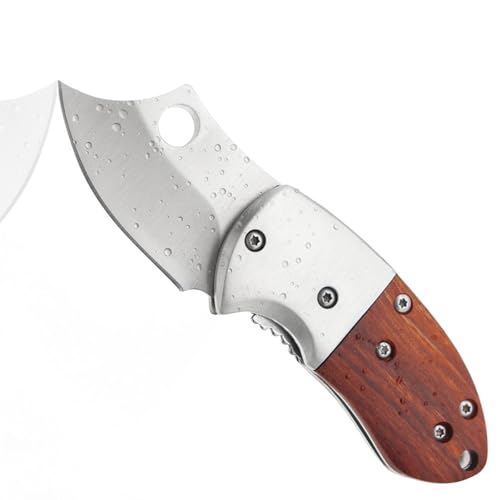 Pocket Knife Folding EDC Small, Heavy-duty Blade Box Cutter with Wood Handle, Cool Men Gift Idea for Birthday Valentines Day, Fathers Day Dad Gift for Him, Practical Hand Tool Gadget for Adult Brother