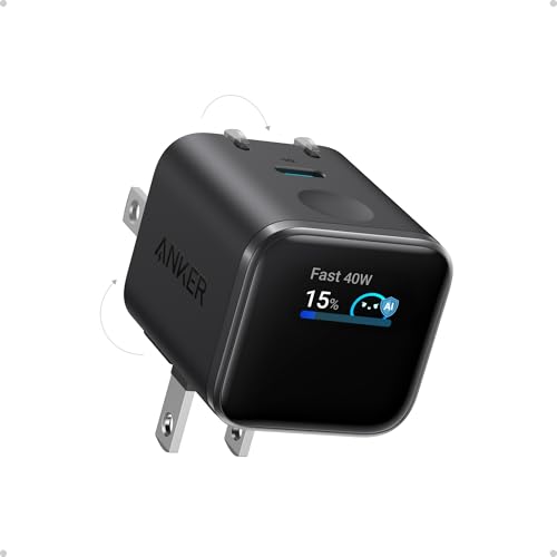 Anker Smart Display Charger, Anker Nano USB C Charger Block, 45W Max GaN Phone Charger,180° Foldable Plug,Smart Recognition,Built-in Care Mode,for iPhone17/16/15(Non-Battery,One USB-C Port,No Cable)