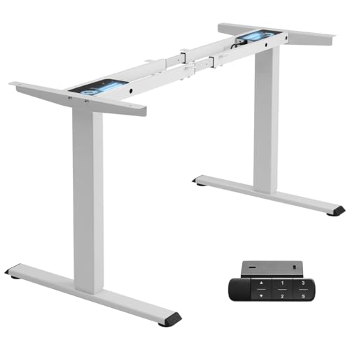 TOPSKY Dual Motor Electric Standing Desk Frame, Height Adjustable Sit Stand Base for Home Office, Fits Table Tops up to 70.8 x 31.5 Inch, 225 lb Capacity (White, Without Stand)