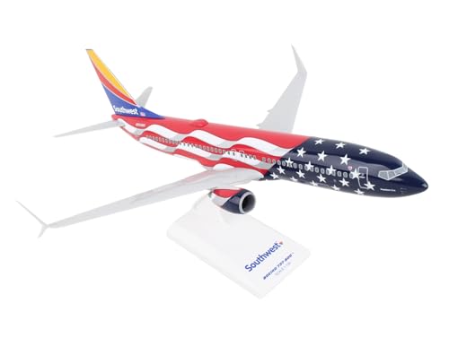Skymarks Daron Southwest Airlines 737-800 “Freedom One” 1/130 Scale Collectible Model Airplane – Snap-Fit Plastic with Display Stand – Patriotic Livery, Ages 14+