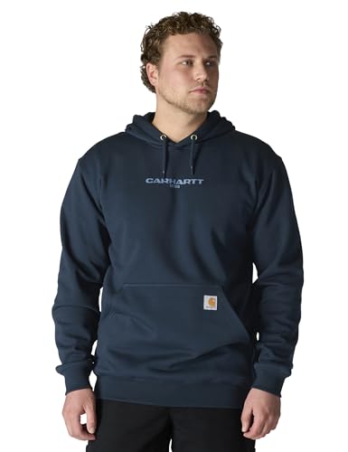 Carhartt Men's Rain Defender Loose Fit Midweight 1889 Graphic Sweatshirt, New Navy, Medium