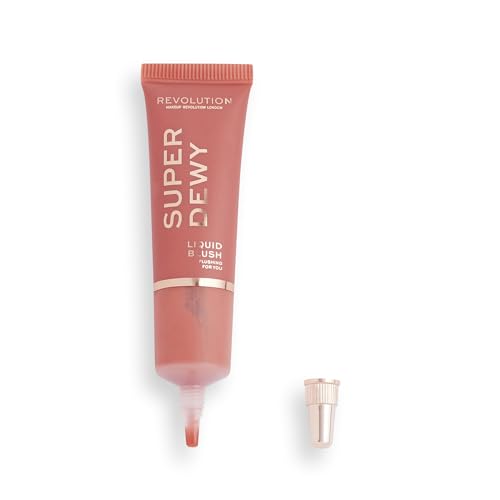 Revolution, Superdewy Liquid Blush, Richly Pigmented & Buildable, Blendable Formula, Flushing For You, 0.5 fl oz