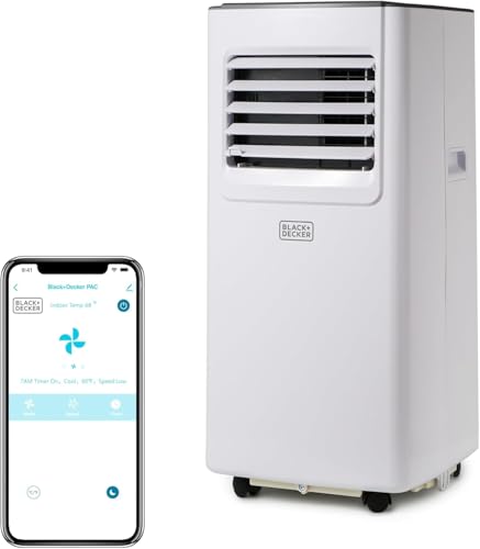 BLACK+DECKER 8,000 BTU Portable Air Conditioner with Wifi & Remote Control, 3-1-in AC, Fan & Dehumidifier, with App, Alexa & Google Assistant, Window Kit