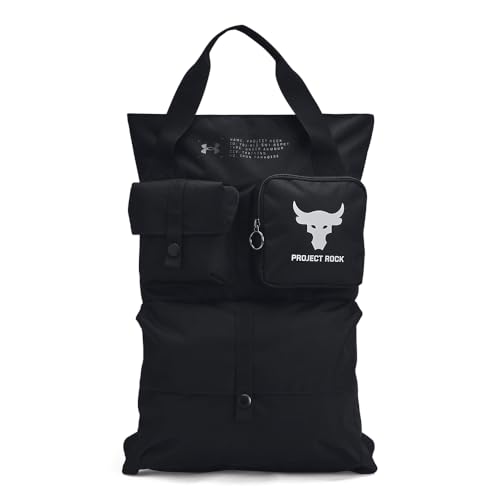 Under Armour Unisex Project Rock Gym Sack, (001) Black / / Mod Gray, One Size Fits Most
