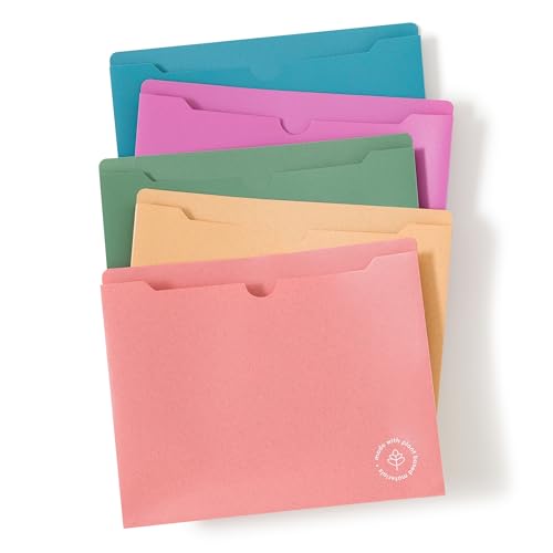 U Brands U-Eco Poly File Jacket, Set of 10, Assorted Brights, Letter Size (6595U01-12)