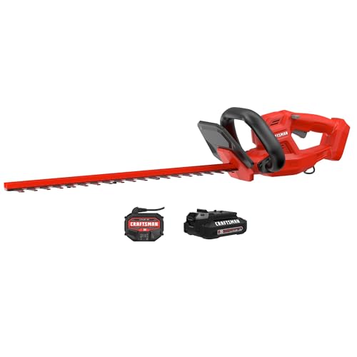CRAFTSMAN V20 Cordless Hedge Trimmer with Battery and Charger Included, 20 in. Blade, Rechargeable Bush Trimmer Cordless, Lightweight (CMCHT810C1)