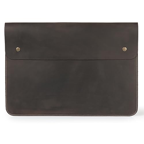 MegaGear Top Grain Leather MacBook Bag Laptop Sleeve for MacBook Pro and MacBook Air Case - 16 Inch - 15 Inch - 15.5 Inch (M4, M3, M2, M2, M1, Pro & Max) 2020 to 2024 Models