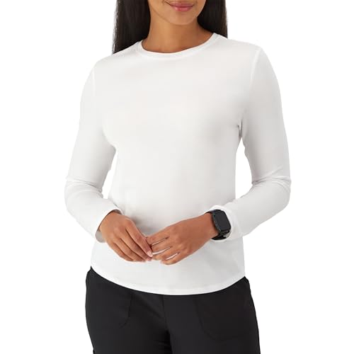 Hanes Women's Comfort Fit Scrubs Underscrub, Supersoft Viscose from Bamboo Long Sleeve Shirt