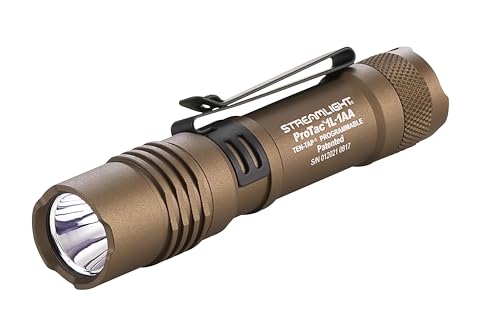 Streamlight 88073 ProTac 1L-1AA 350-Lumen 6,400-Candela Compact Tactical LED Flashlight with Alkaline Battery Coyote