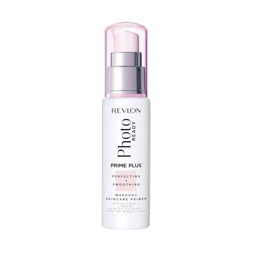 Revlon Face Primer, PhotoReady Prime Plus Face Makeup for All Skin Types, Blurs & Fills in Fine Lines, Infused with Vitamin B5 and Hyaluronic Acid, Perfecting & Smoothing, 1 Oz