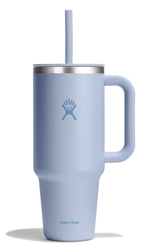 Hydro Flask 40 Oz Travel Tumbler with Handle, Lid and Straw - Insulated Stainless Steel in 40 Oz Surf Blue