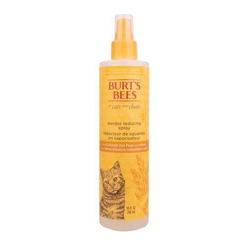 Burt's Bees for Pets Cat Dander Reducing Spray with Colloidal Oat Flour and Honey, Waterless Grooming Spray for Dry Skin & Dandruff Control, Cat Dander Remover for Allergy Support, 10 Fl Oz - 2 Pk