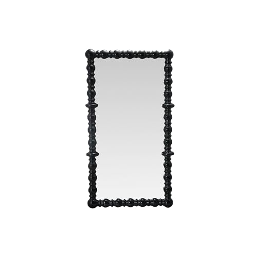 Creative Co-Op Spindle Wood Framed Wall Mirror, Black Finish