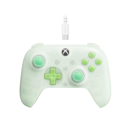 8BitDo Ultimate Mini Wired Controller for Xbox with RGB Lighting Fire Ring, Hall Effect Joysticks and Triggers, for Xbox Series X|S, Xbox One, Windows 10/11 - Officially Licensed (Translucent Green)