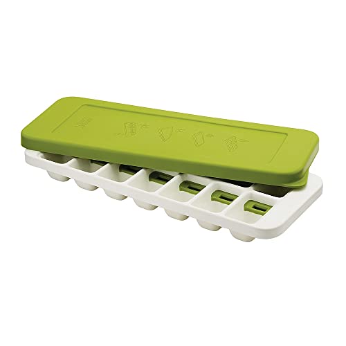 Joseph Joseph QuickSnap Ice Cube Tray with Cover Lid Easy-Release No-Spill Stackable Odor-Free Dishwasher Safe, Green