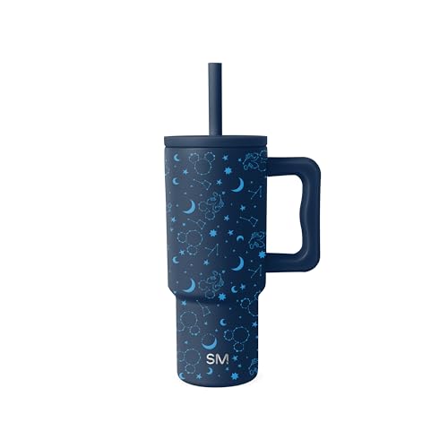 Simple Modern Disney Kids 24 oz Tumbler with Handle and Silicone Straw Lid | Spill Proof Leak Resistant | Reusable Stainless Steel Bottle | Kids Boys | Trek Collection | Mickey Mouse Constellations