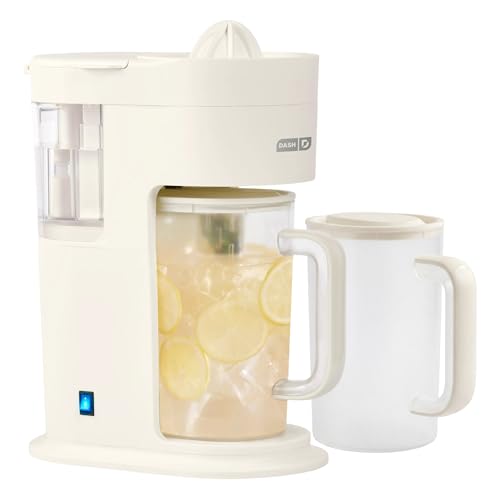 Dash Summer Sippers™ Lemonade Maker & Electric Citrus Juicer - Dissolves Sugar, Juices Over Ice - Lemon Squeezer Machine - Make Fresh Orange & Lemon Juice - Two 32oz Pitchers & Infuser Cylinders