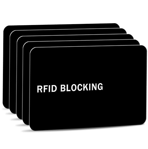 9toa 5 Pack RFID Blocking Card Contactless NFC Credit Card ID Protection Safe Bank Card Passport Entire Wallet Purse Shield Protector Blocker Guard (Pack of 5, Black)