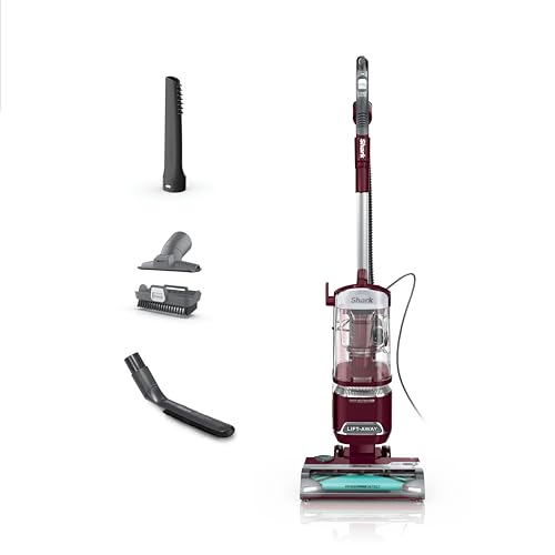 Shark DETECT Lift-Away Corded Upright Vacuum with Detect Technology, Self-Cleaning Brushroll for No Hair Wrap, Anti-Allergen Complete Seal, and Odor Neutralizer Technology, Burgundy, LA492