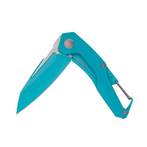 Kershaw Reverb Pocket Knife, Teal Design, 2.5 Inch Stainless Steel Drop Point Blade, EDC with Manual Opening, Deep-Carry Pocketclip, Everyday Carry Pocket Knife for Men and Women