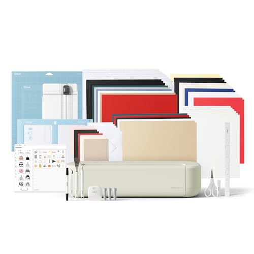Cricut Explore® 5 Deluxe Bundle + Digital Content, Taupe - Precise Cutting Machine - Works with 100+ Materials - Sleek, Simplified Design - Includes Supplies for 100 Projects + Bonus Digital Content