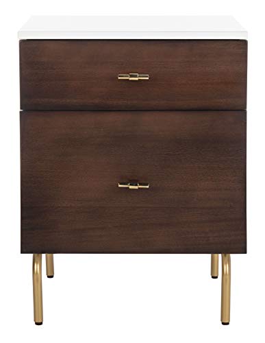 Safavieh Home Genevieve Modern Walnut and White Mahogany 2-drawer Nightstand
