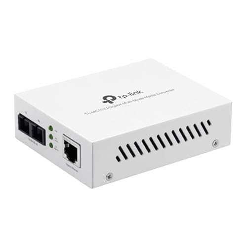 TP-Link Gigabit SFP to RJ45 Fiber Media Converter - TL-MC102, Fiber to Ethernet Converter, 10/100/1000Mbps, RJ45 Port to 1000Base-XX, Multi-Mode Fiber, White