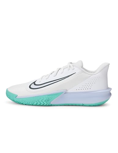 Nike Men's Precision 7 Basketball Shoes, White/Iron Grey-Ghost-Dynamic Turquoise, 9.5