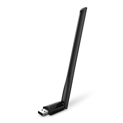 TP-Link AC600 USB WiFi Adapter for PC (Archer T2U Plus)- Wireless Network Adapter for Desktop with 2.4GHz, 5GHz High Gain Dual Band 5dBi Antenna, Supports Win11/10/8.1/8/7/XP, Mac OS 10.9-10.15, Black
