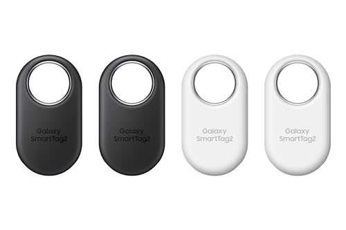 Samsung Galaxy SmartTag2, Bluetooth Tracker, Locator Tracking Device, Item Finder for Keys, Wallet, Luggage, Use w/Phones Tablets Android 11 or Later, 2023, 4 Pack, 2 Black, 2 White