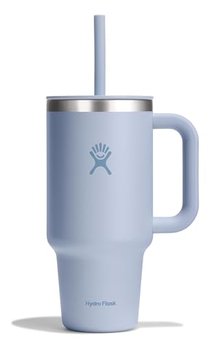 Hydro Flask 32 Oz Travel Tumbler with Handle, Lid and Straw - Insulated Stainless Steel in 32 Oz Surf Blue