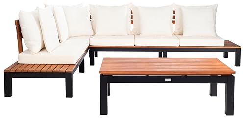 SAFAVIEH PAT7056A-3BX Collection Fristal Teak 3-Piece Outdoor Patio Set