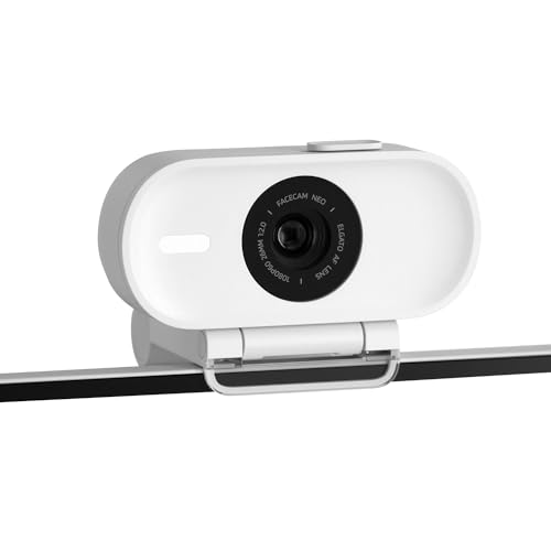 Elgato Facecam Neo – Full HD 1080 Pixels Webcam with Easy-Slide Privacy Shutter, Light Correction, for Video Calls, Streaming, Zoom/Slack/Twitch/YouTube, and More – USB-C/Plug & Play on PC/Laptop/Mac