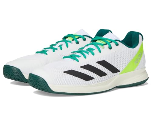 Adidas Men's Courtflash Pickleball, White/Black/Collegiate Green, 13.5