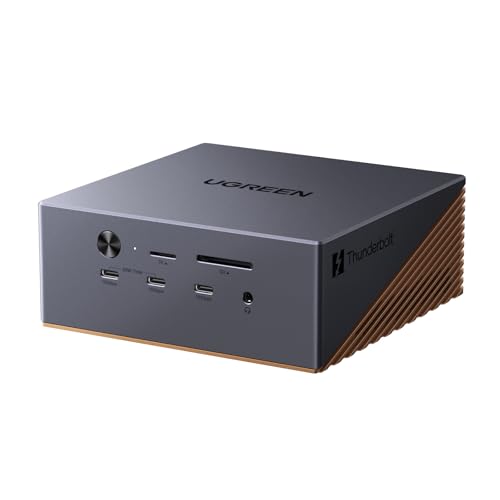 UGREEN Maxidok Thunderbolt 5 Docking Station, Revodok 17-in-1 TBT5 Dock, 120Gbps Data Transfer, 8TB M.2 NVMe SSD, Single 8K/Dual 6K@60Hz, 140W Charging, 2.5GbE, Cooling System for TBT5/4 Laptops