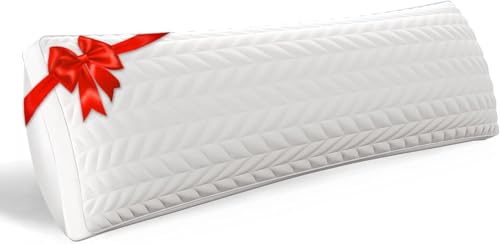 ZonLi Long Body Pillow for Adults, Firm Body Pillow with Adjustable Shredded Memory Foam, Soft Support for Side Sleepers, Pregnant Women, Washable Quilted, 20 x 54 Inch, White