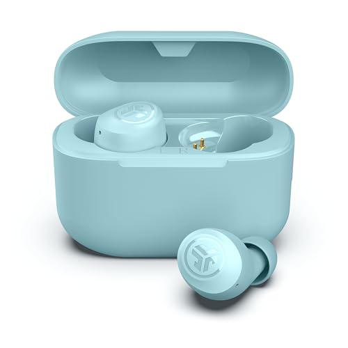 JLab Go Air Pop+, True Wireless Earbuds, Bluetooth Earbuds with Microphone, Dual Connect, EQ3 Sound, Light Blue