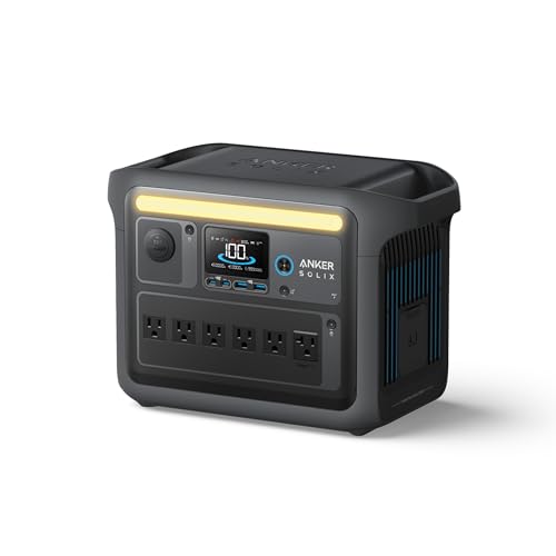 Anker SOLIX C1000 Portable Power Station（Black Version ）, 1800W (Peak 2400W) Solar Generator, Full Charge in 58 Min, 1056wh LiFePO4 Battery for Home Backup, Power Outages, and Outdoor Camping