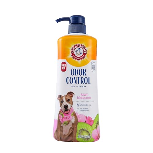 Arm & Hammer for Pets Odor Control Dog Shampoo, Pump Included, Baking Soda Enhanced, pH Balanced, Kiwi Blossom Scent, Gentle for All Dogs and Puppies, Value Size 24 Fl Oz