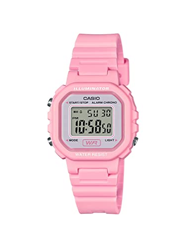 Casio LA-20WH Series | Women's Digital Watch | Compact Square Design | LED Illuminator | 1/100-Second Stopwatch | Daily Alarm | 5-Year Battery