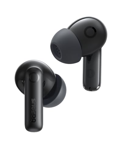 Baseus Bass BP1 Pro Noise Cancelling Wireless Earbuds, Real-Time Adaptive Noise Cancelling, Adaptive Active EQ, LDAC Hi-Res Sound, 6-Mic AI Clear Calls, 55H Playtime, IP55 Waterproof, Bluetooth 6.0