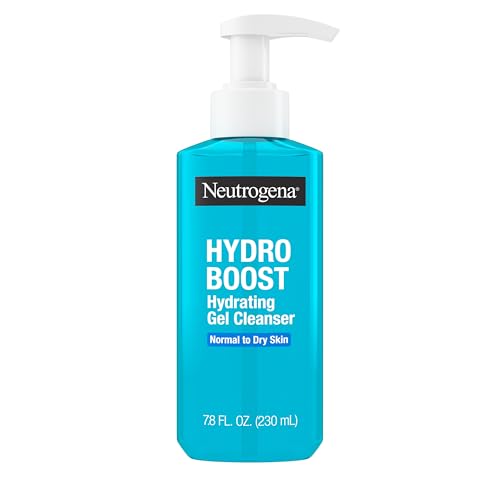 Neutrogena Hydro Boost Hydrating Face Wash & Makeup Remover, Gentle Facial Cleanser Gel with Hyaluronic Acid, Locks Moisture for Soft Supple Skin, Hypoallergenic, Oil-Free, Soap-Free, 7.8 fl oz