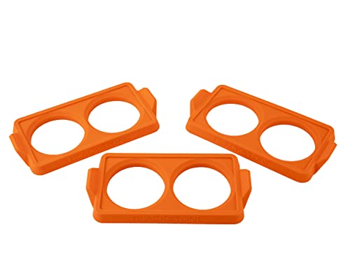 BLACKSTONE 5600 Silicone Egg & Omelet Ring (Set of 3) for Breakfast, Non Stick Food Grade Round Egg Cooking Shapers Ring Mold for Pancake, Patties & English Muffin – Portable Griddle Accessories