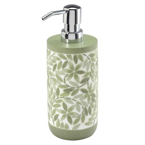Avanti Linens - Lotion Pump/Soap Dispenser, Resin Countertop Accessories, Guest Bathroom Essentials (Stratford Collection, Green)