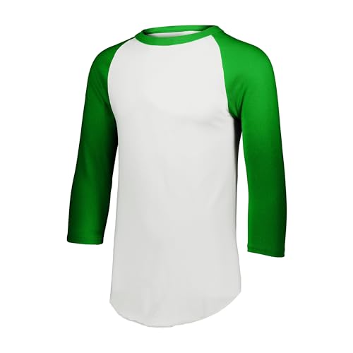 Augusta Sportswear Mens Baseball Jersey - Crew Neck, 3/4 Sleeve, Soft Cotton Blend for Practice and Game Day Wear LL