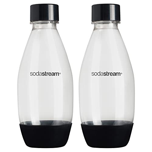 sodastream 0.5L Twin Pack Dishwasher Safe Slim Bottle (Black)