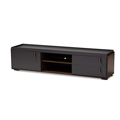 Baxton Studio TV Stands, One Size, Gray/Walnut