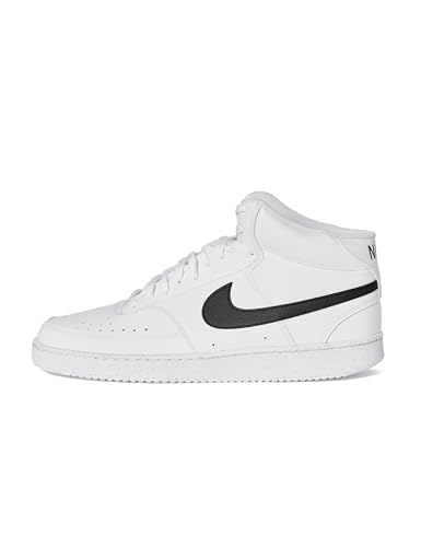 Nike Men's Court Vision Mid Next Nature Shoes, White/Black-White, 10.5