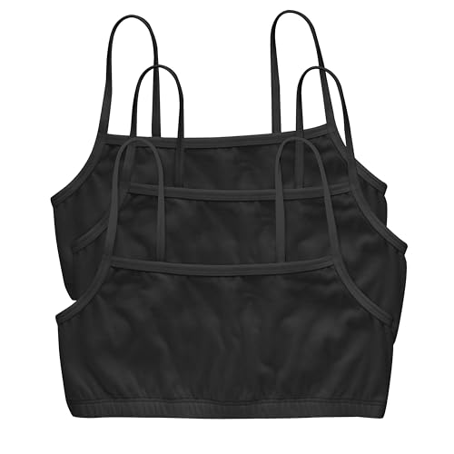 Hanes womens Cotton String Bralette, 3-pack Bra, Black - 3-pack, Large US