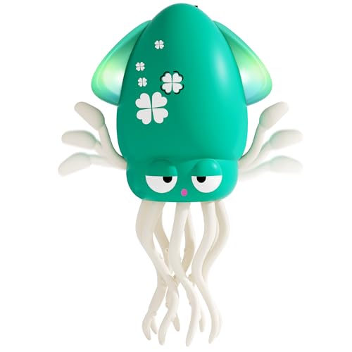 LZZAPJ Electric Dancing Octopus Light Music Suitable for 12-18 Months Old Baby Toys, Kid Crawling Squid Toys Suitable for Toddler Tummy Time, Birthday for 1 2 3 4 5 6 Year Old Boy (Green)